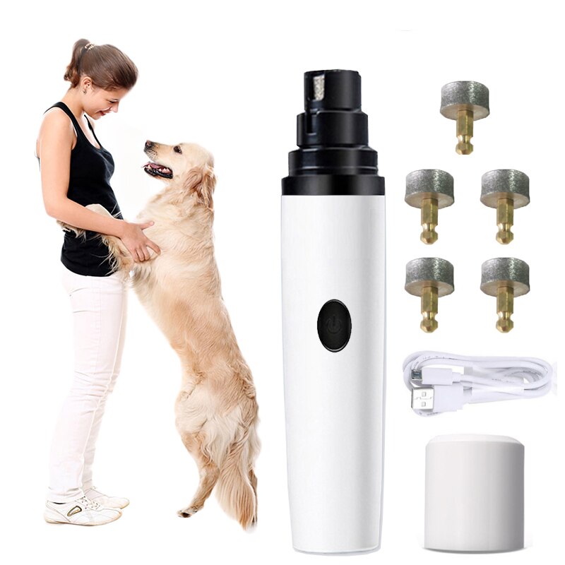 Nagel Clipper Für Hunde Nagel Clippers Haustier Grinder Kurze Unhas Gato Für Katzen Hund Nagel Clipper USB Tier Pflege Trimmer geräuscharm: One Set and 5 Head