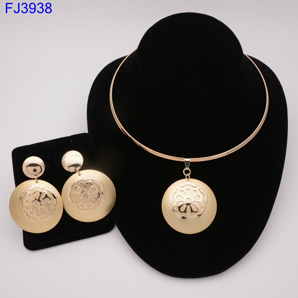Afrikaanse sieraden sets dubai goudkleurige nigeriaanse sieraden sets bruidskralen bruiloft sieraden set dames kostuum: Fj3815