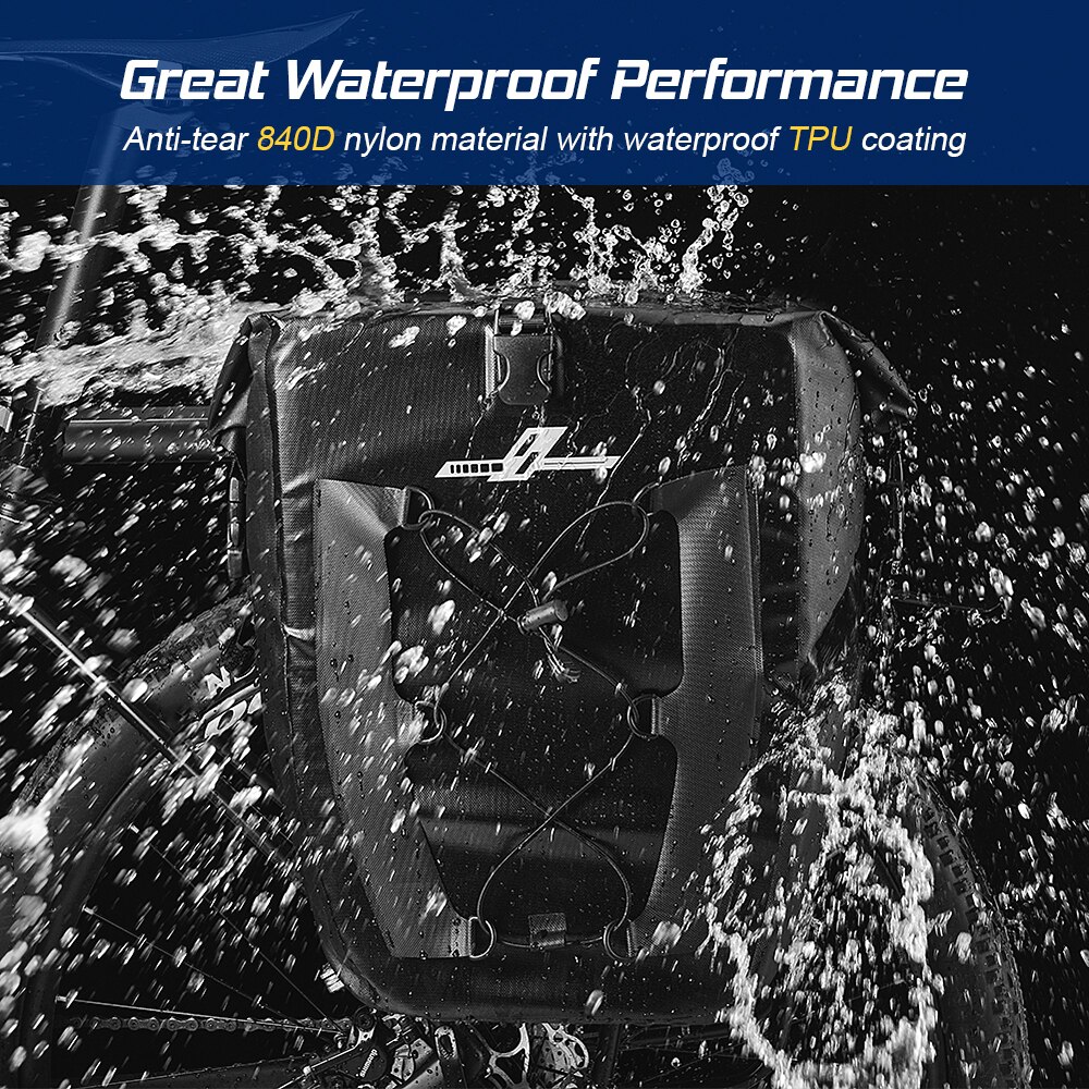 Waterdichte 27L Bike Rear Seat Rack Zak Fiets Fietstas Fietsen Touring Kruidenier Kofferbak Tas Water-Resistent Bagage Fietstas