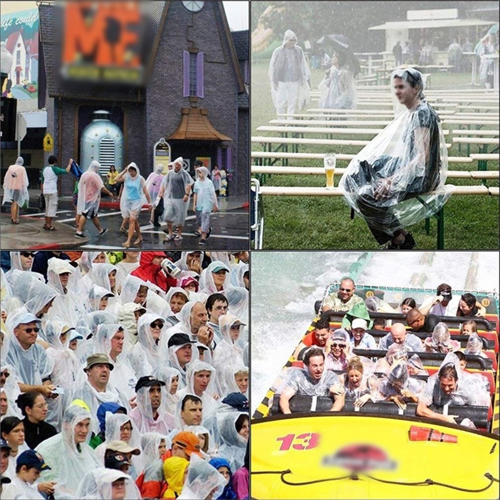 Waka Raincoats Raincoat Transparent Clear See Through Rain Coat Outdoor Waterproof Coat Cover Ultralight Men And Women