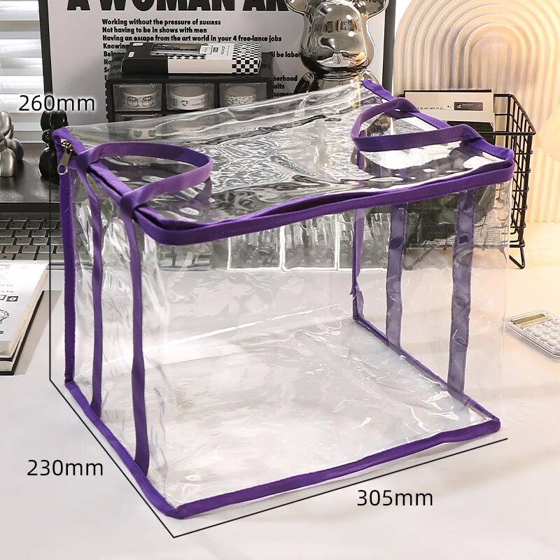 Boîte à livres pliable, salle de classe de dortoir d'étudiants, boîte de rangement de livres, boîte de tri et de rangement de livres ménagers transparente et étanche: Violet
