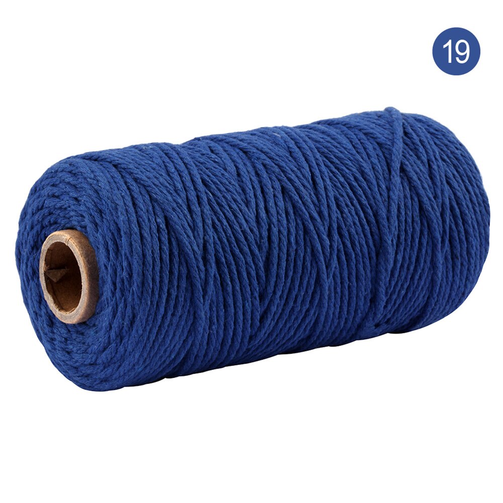 3mm 100%  katoenen koord kleurrijk koord touw gedraaid knutsel macramé touw veelkleurig katoen linnen touw huishoudtextiel 100m: T19