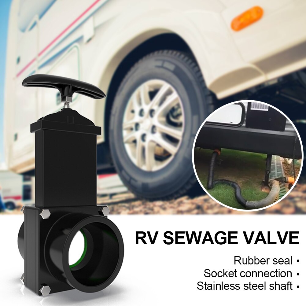 RV Knife Water Gate Valve Durable Flow Van Sewer Hose Plastic 50mm Exterior Home Accessories Caravan Drain Rv Camper Trailer Van