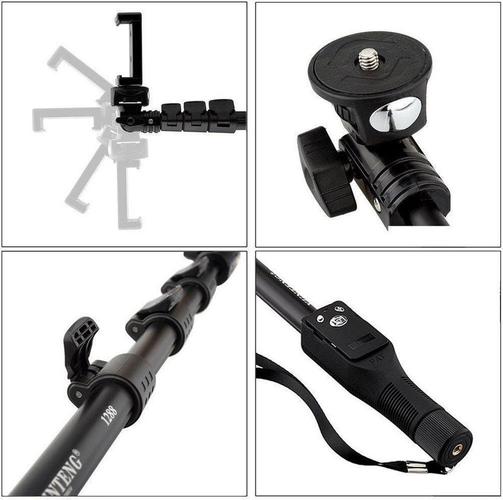 Palo Selfie para cámara Gopro Dslr IOS Android, palo Selfie para teléfono Yunteng 1288, Bluetooth, trípode de mano extensible Yt-1288 VS 188