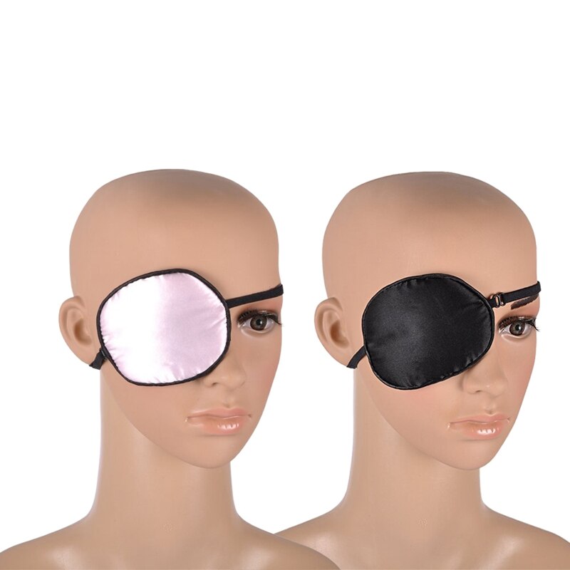 2 Pieces Silk Eye Patch Elastic Eye Patches Lazy Eye Patches for Adults Lazy Eye Amblyopia Strabismus, Black and Pink