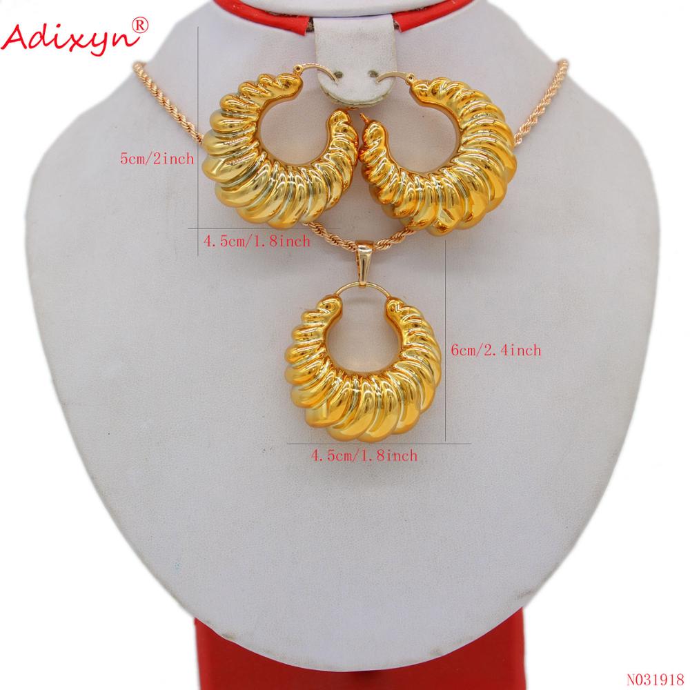 Adixyn di colore dell'oro Dei Monili di Cerimonia Nuziale per Le Donne Orecchino/Pendente/Collana per Le Donne/Ragazze Festa Di Compleanno Del Regalo N031918