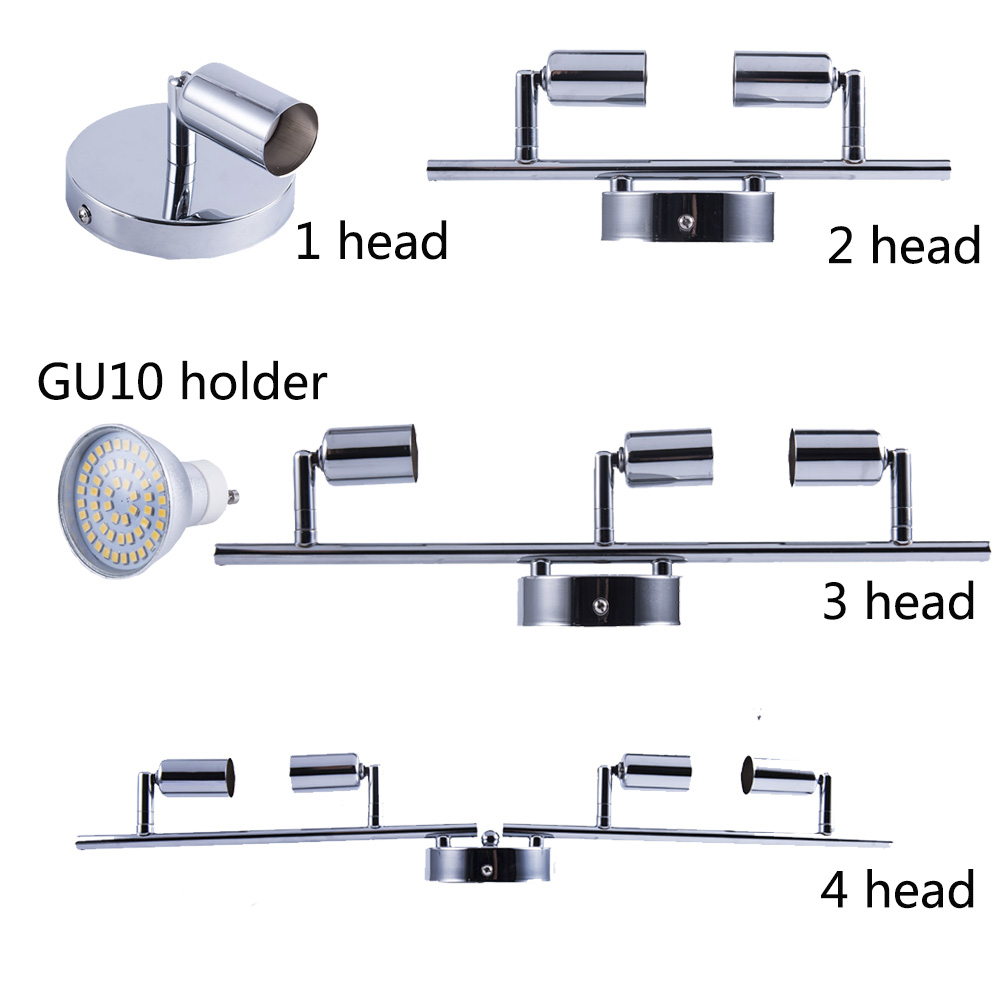 Een hoofd twee hoofd plafondlamp 3 hoofd 4 heads led Draaibaar led plafondlamp hoek verstelbaar met GU10 led lamp Woonkamer