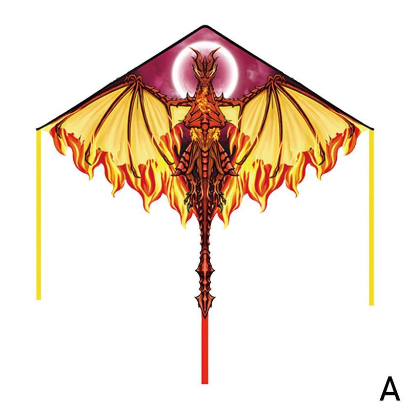 Outdoor toy for children, ice & fire dragon kite with ripstop string, albatross kite, large animal shape, flying  g1s 1: A
