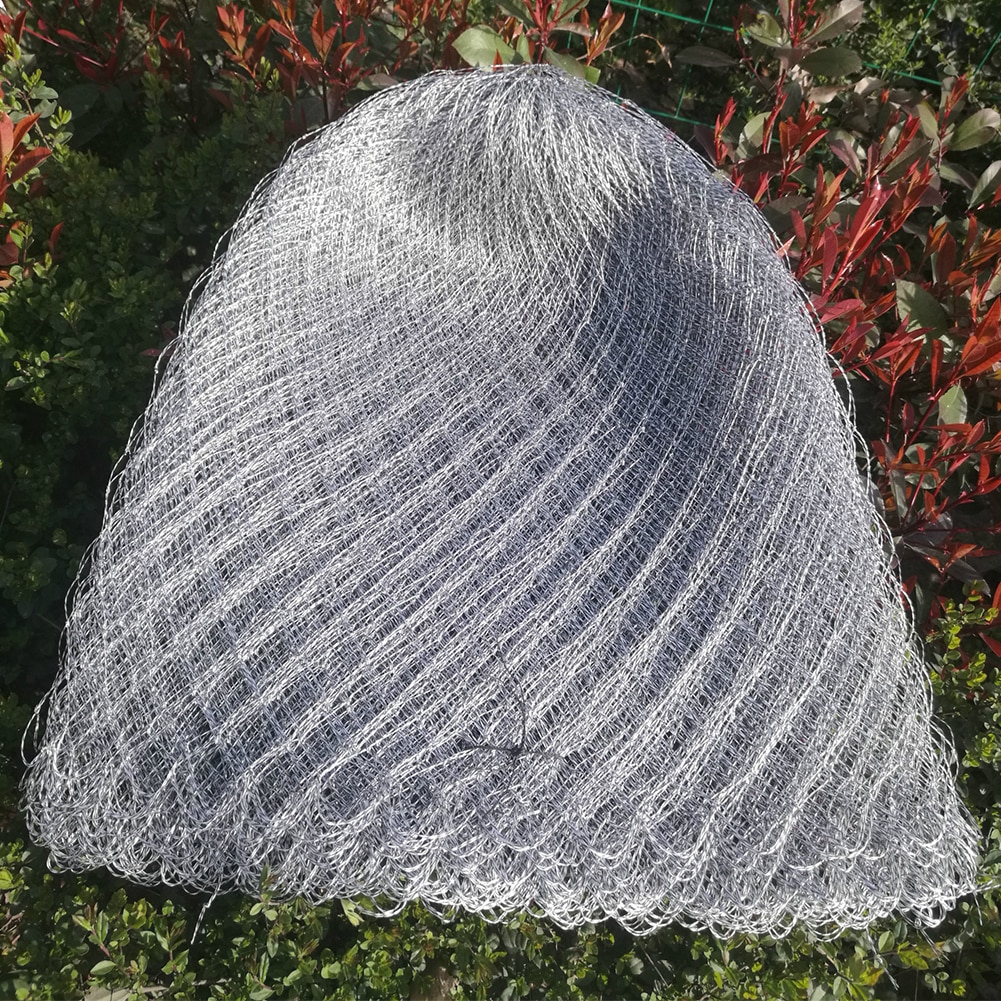 Nylon fiskeri bærbart fiskeri lokker bur sammenklappeligt rhombus mesh hul 3 størrelser dybde foldning dip fisk net  #15