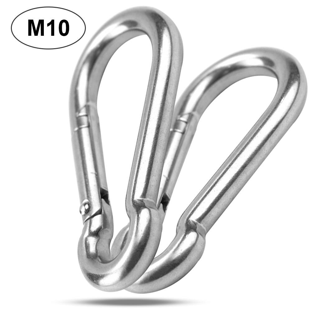 Carabiner Clip Heavy Duty Hook Climbing Heavy Duty Carabiner Clip Large Buckle Stainless Steel Carabiner Clip Keychain Link: 2pcs M10