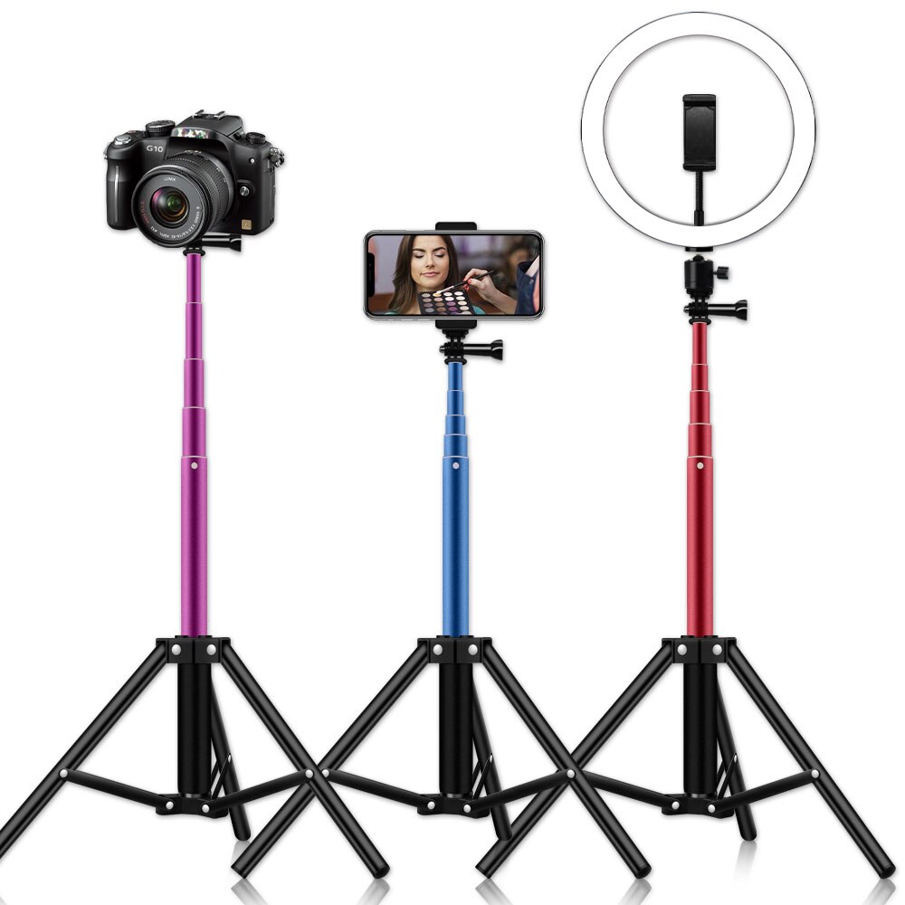 Universal Portable Aluminum Tripod Stand Mount Digital Camera Tripod For Phone Selfie Flash Photo Relfectors Softboxes Lights