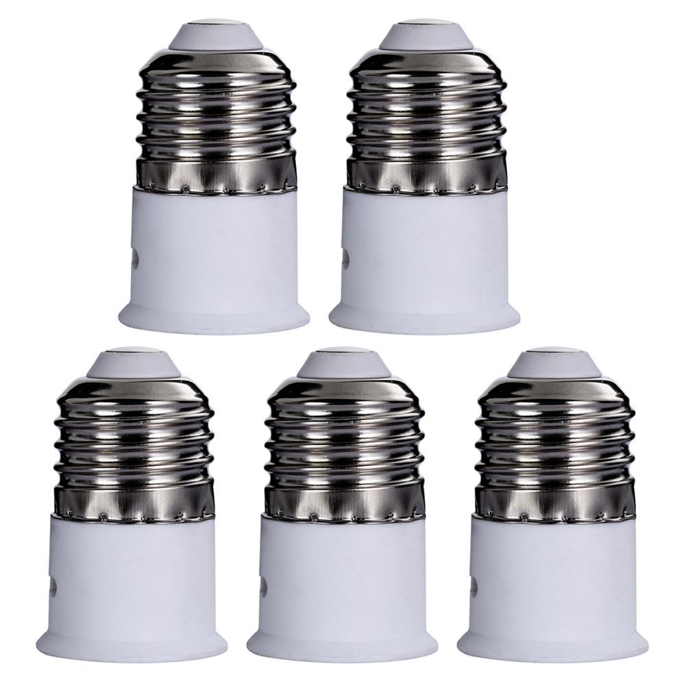 5x Lamp Light Bulb Socket Converter Bayonet Cap to Edison Screw E27 to B22
