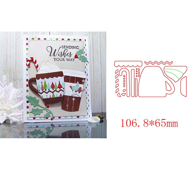 Drinking Cup Tea Coffee Cup Metal Cutting Dies for Scrapbooking Craft Die Cut Card Making Embossing Stencil Photo Card: 1