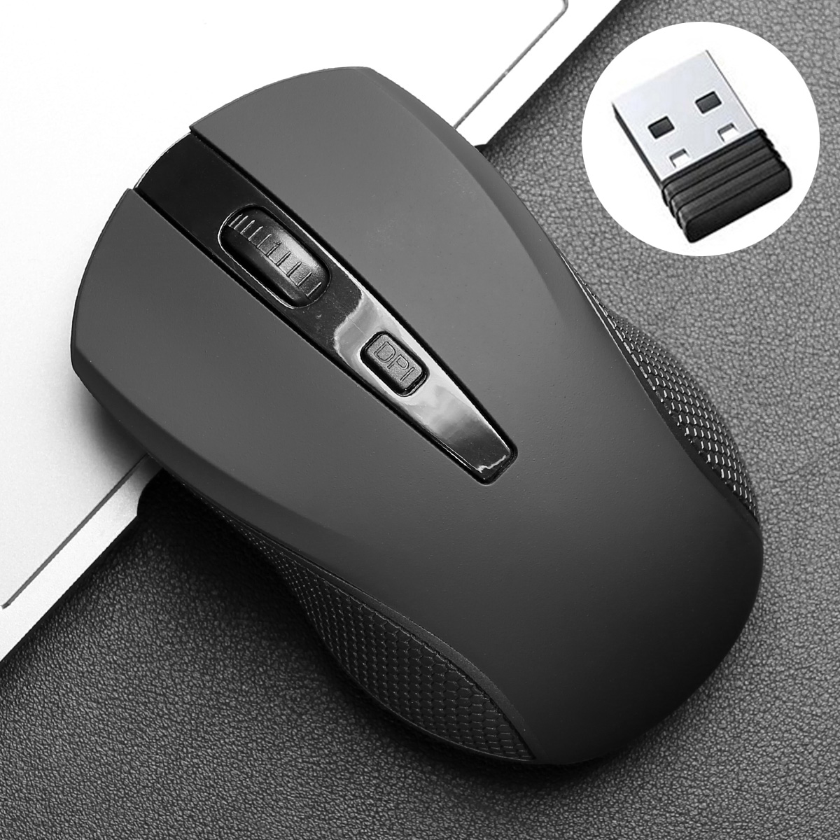 Trådløs gamingmus med usb-modtager 2.4g trådløs mus 1600 dpi optisk sensor til bærbar computer/win/mac gamermus til computer: Lyserød