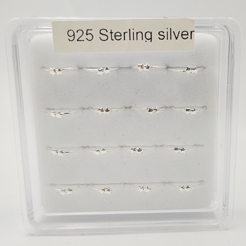 925 Sterling Zilveren Neus Ring Dubbele Stervorm Hoop Nose Ring Piercing Sieraden 20 Stks/partij