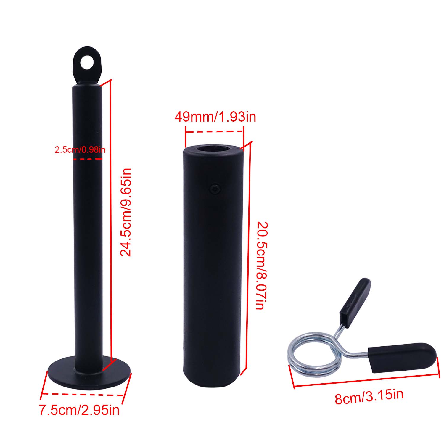 2in1 Heavy Duty Fitness Loading Pin Fit 2 inch 1 inch Barbell for Home Gym Pulley Attachment Weight Lifting Strength Training