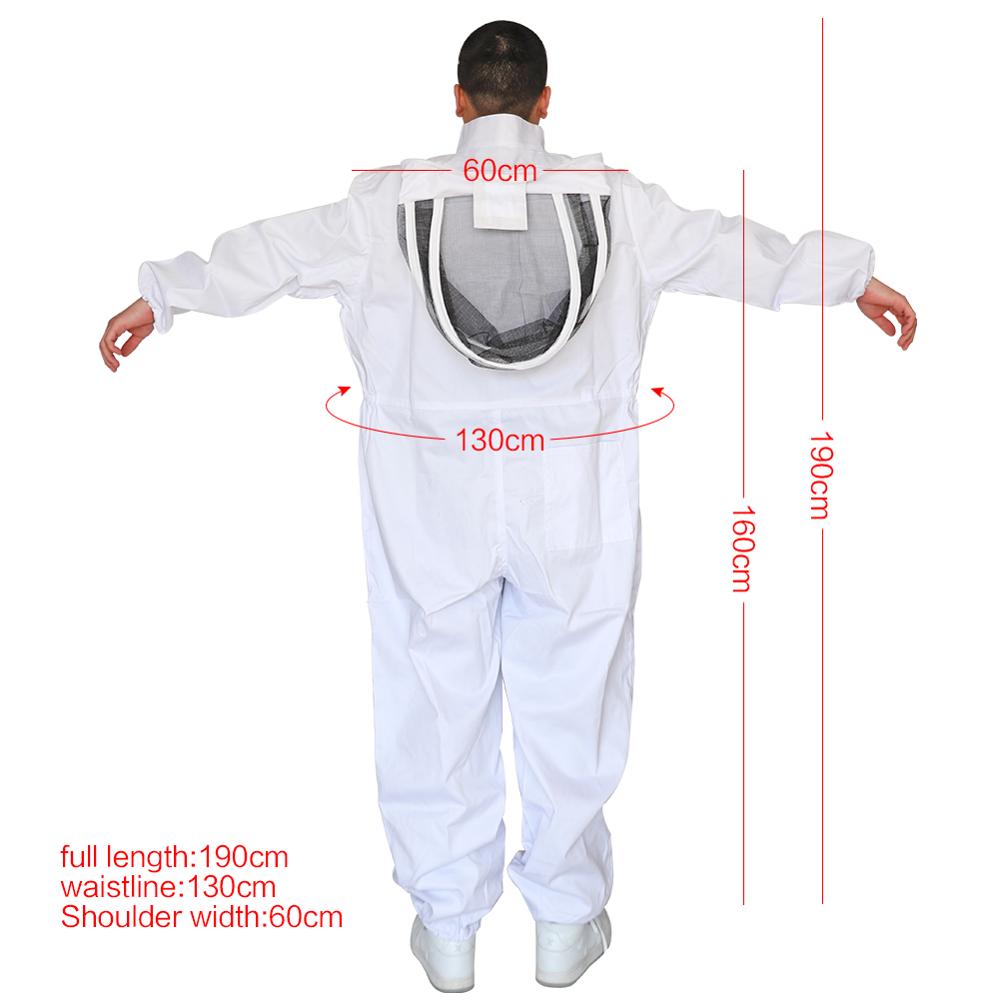 Cotton Full Body Beekeeping Clothing Veil Hood Hat Clothes Jacket Protective Beekeeping Suit Beekeepers Bee Suit Equipment: XXL