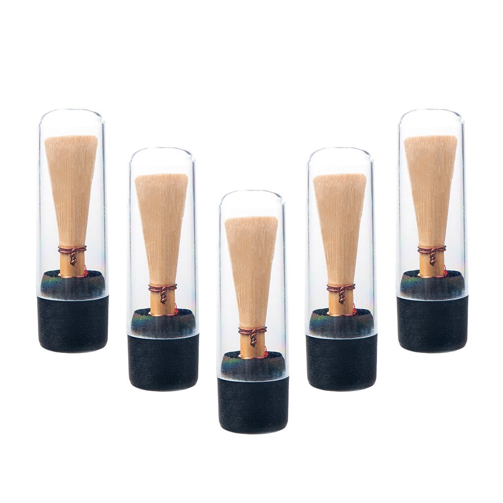 Pack of 5 Medium Strength Bassoon Reeds Red Line with Transparent Tubes Parts