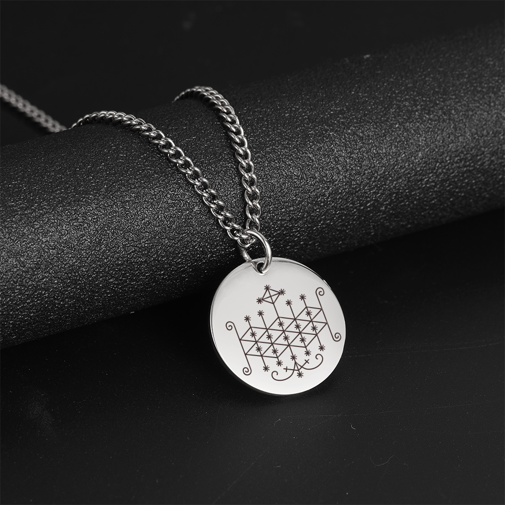 Dawapara Veve Van Ogoun ( Ogun ) Voodoo Amulet Hanger Ketting Rvs Sieraden Talisman Kettingen