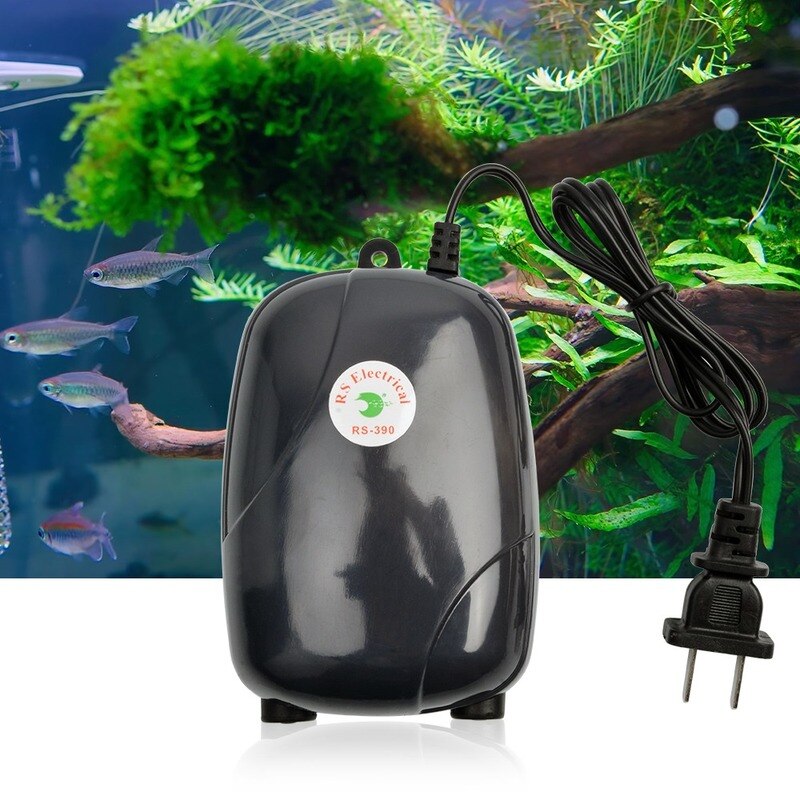Aquarium Air Pump Fish Tank Mini Compressor Single Double Outlet with Check Valve Tube Aquatic Accessories 220V 3W 5W