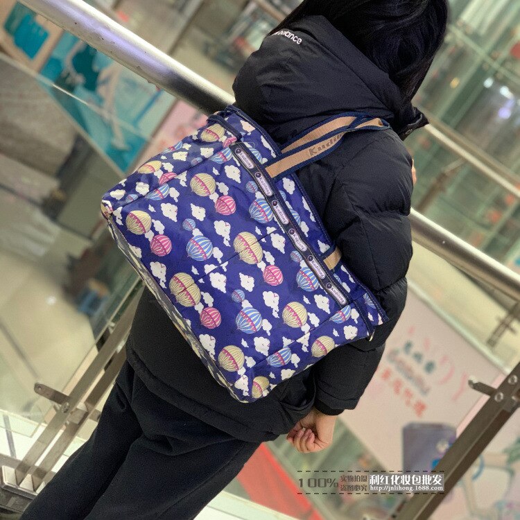 Fiore stampato Pieghevole Borsa Da Viaggio impermeabile Dei Bagagli del Duffle Sacchetto di Casual Borsoni Grande Week-End Viaggio Turistico Borsa: Black