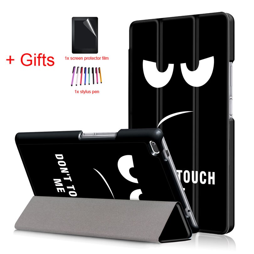 PU Leather Cover Case for Lenovo Tab4 Tab 4 8 TB-8504x TB-8504F TB-8504N TB-8504 8inch Tablet Funda Flip Magnet Case +Film+Pen: DYJ