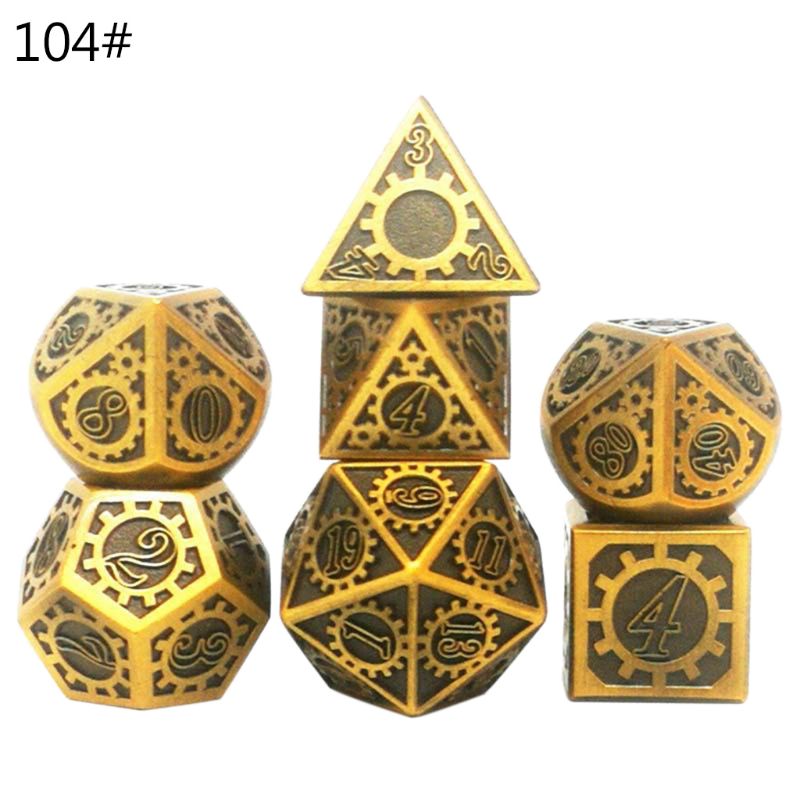 Metal Dice Set D&D Metal Polyhedral Dice Set DND Role Playing Games Board Game: 104