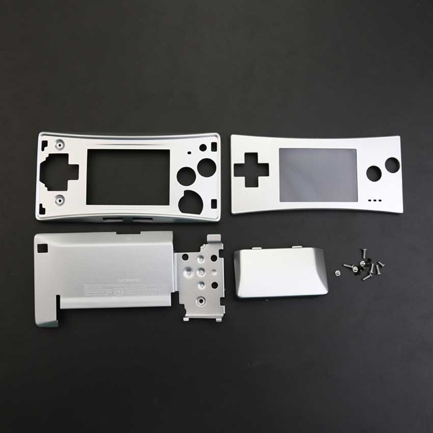 Yuxi Oem Metalen Behuizing Shell Case Vervanging Voor Gameboy Micro Gbm Voorkant Faceplate Cover Terug Holder W/Schroef: Zilver