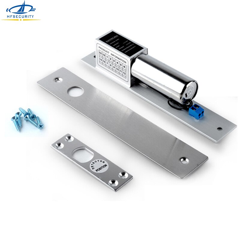 HFSECURITY Normal Temperature Electric Bolt Lock 2 Lines 12V Power On Lock Glass Door Bolt Locks Access Control Accessories