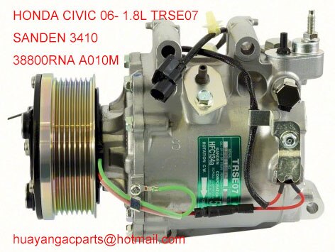 Ac kompressor kobling til honda civic acura csx 38800 rna  a010m 3410 trse 07 106mm 7pk