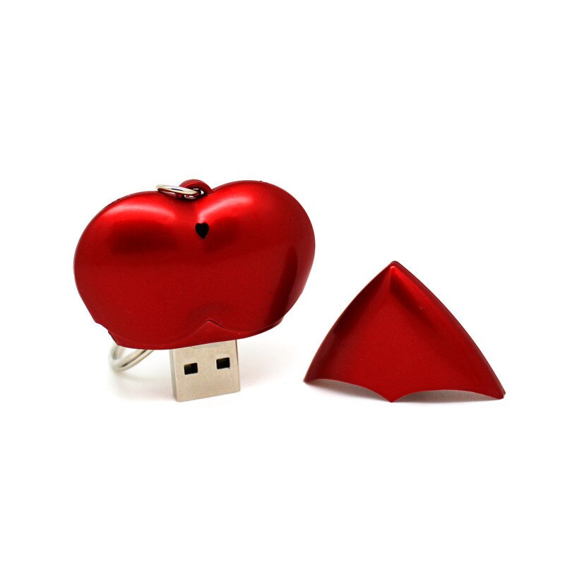 Red heart plastic model 4GB 8GB pendrive16GB 32GB 64GB pen drive USB Flash Drive 128M Love memory stick