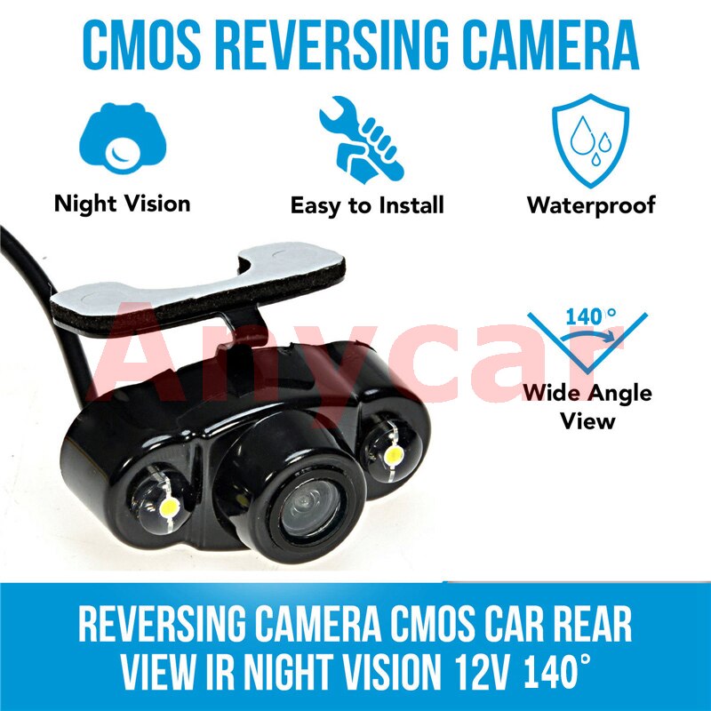 Rear View Camera Car Reverse Camera Universal 2 LED Night Vision Backup Parking Waterproof Parking Assistance Camera
