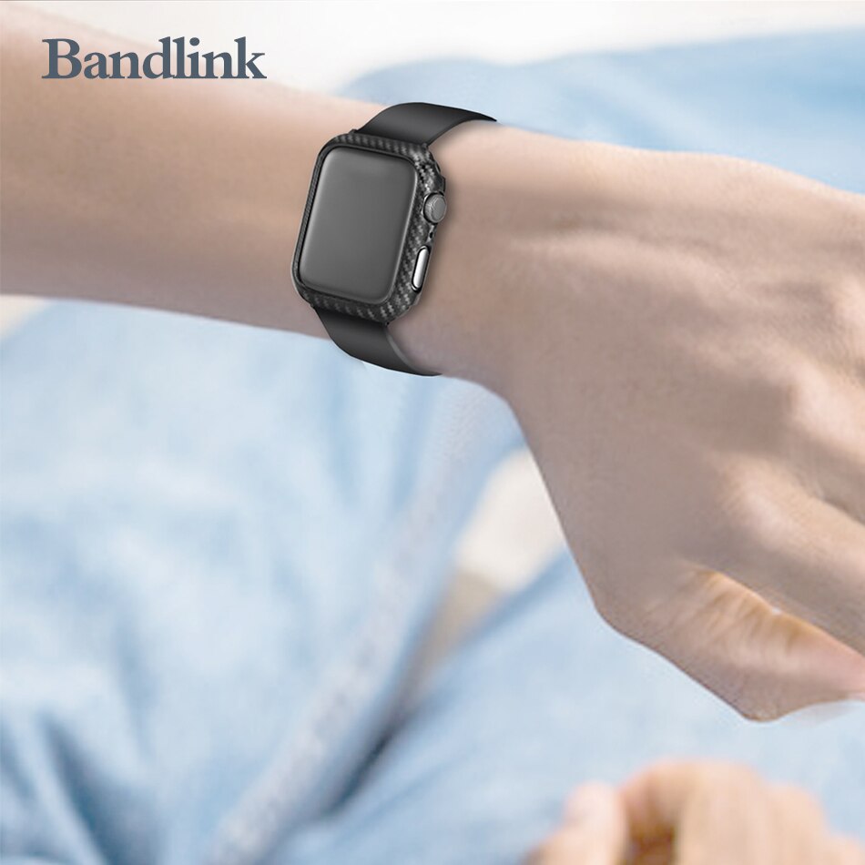 Hoesje voor apple watch  se 6 5 4 3 2 1 38mm 40mm horlogehoes beschermhoes koolstofvezelpatroon pc-hoes voor iwatch 6 se 42mm 44mm