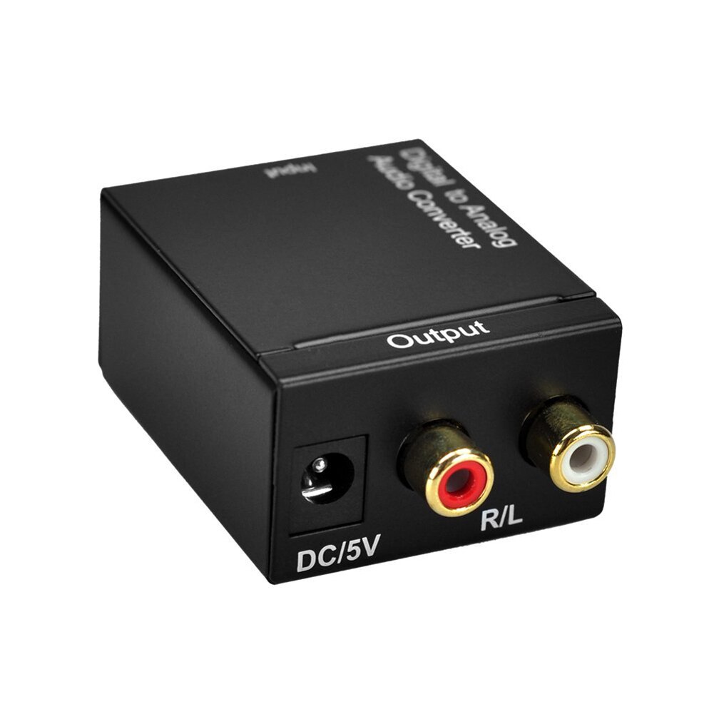 Digital til analog lydkonverter digital optisk koaksial koaksialkobling til analog rca l/r audio converter adapter forsterker