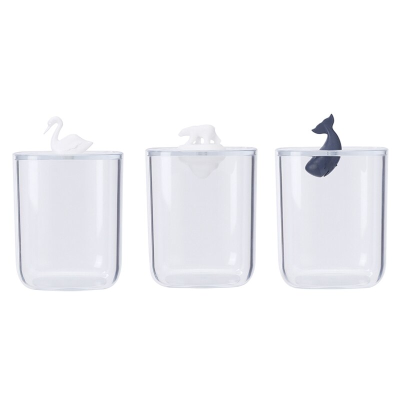 3 Pcs Acrylic Transparent Dust-Proof Desktop Cotton Swab Storage Box Household Cosmetic Cotton Storage Box Organizer