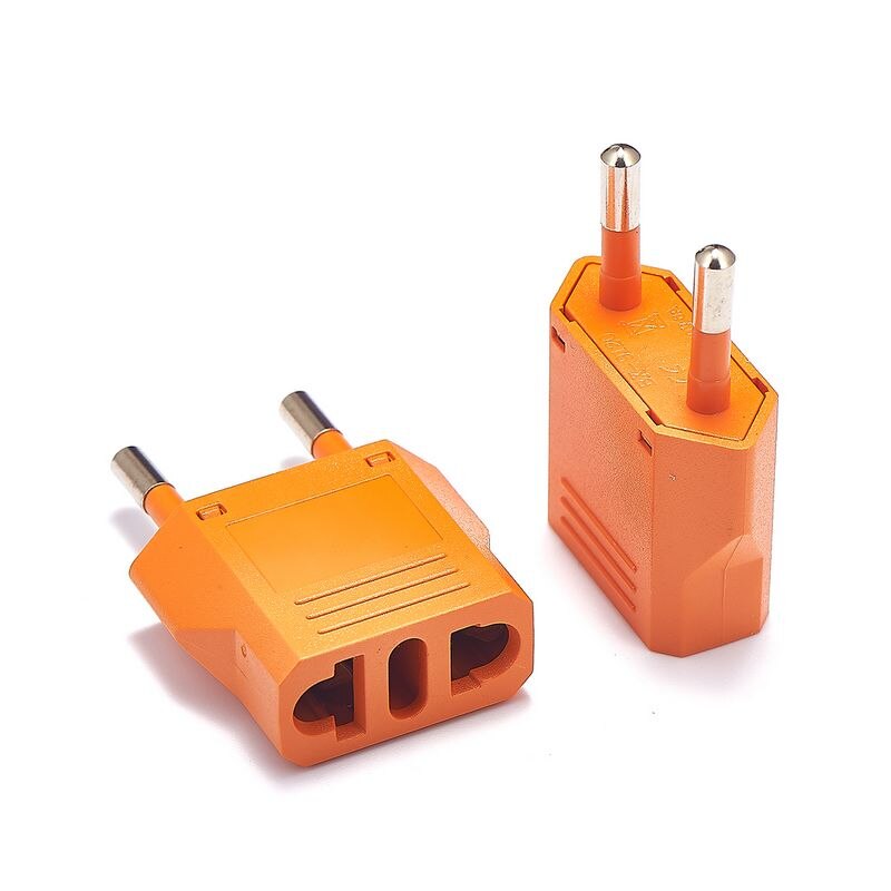 oss til eu støpsel omformer støpsel adapter fargerik 4.0mm eu reise adapter plugg elektrisk omformer strømlader stikkontakter: Oransje