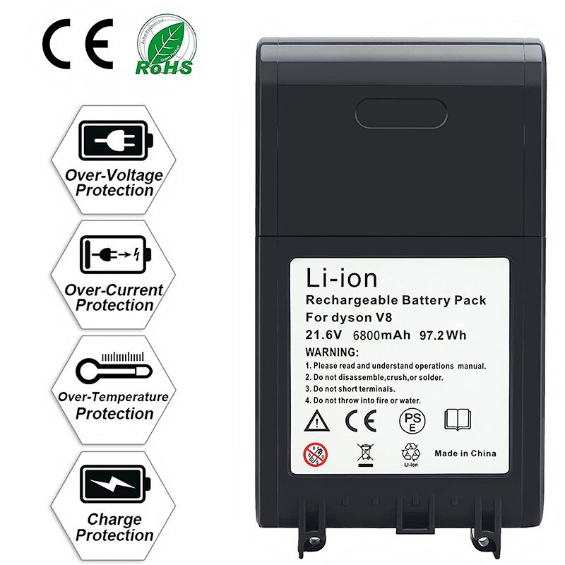 Dyson V8 6800mAh Replacement Battery Fit for V8 Animal V8 Absolute V8 Fluffy V8 Motorhead r Cord-Free Handheld Vacuum