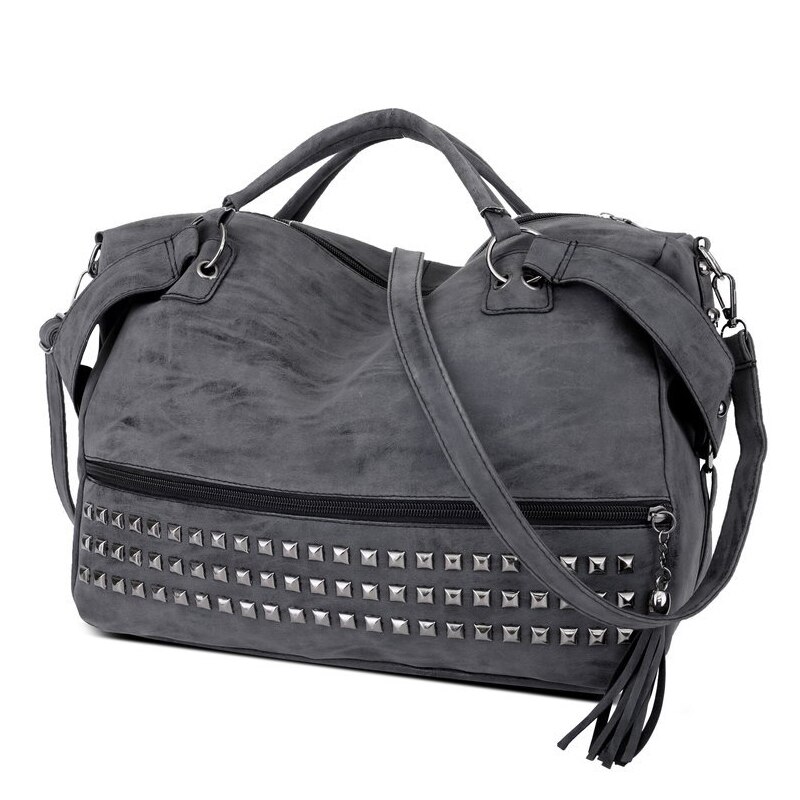 SGARR Nubuck PU cuir femmes sacs à main dames grande capacité gland sac à bandoulière décontracté Vintage Rivet femelle fourre-tout sacs