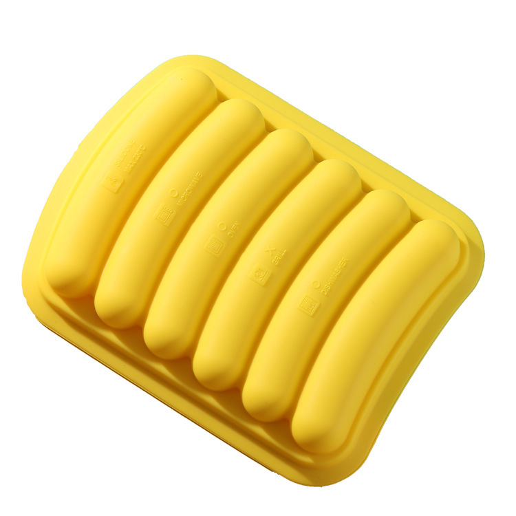 Silicone Sausage Mold Baby Food Supplement Children Ham Making Mould: Yellow