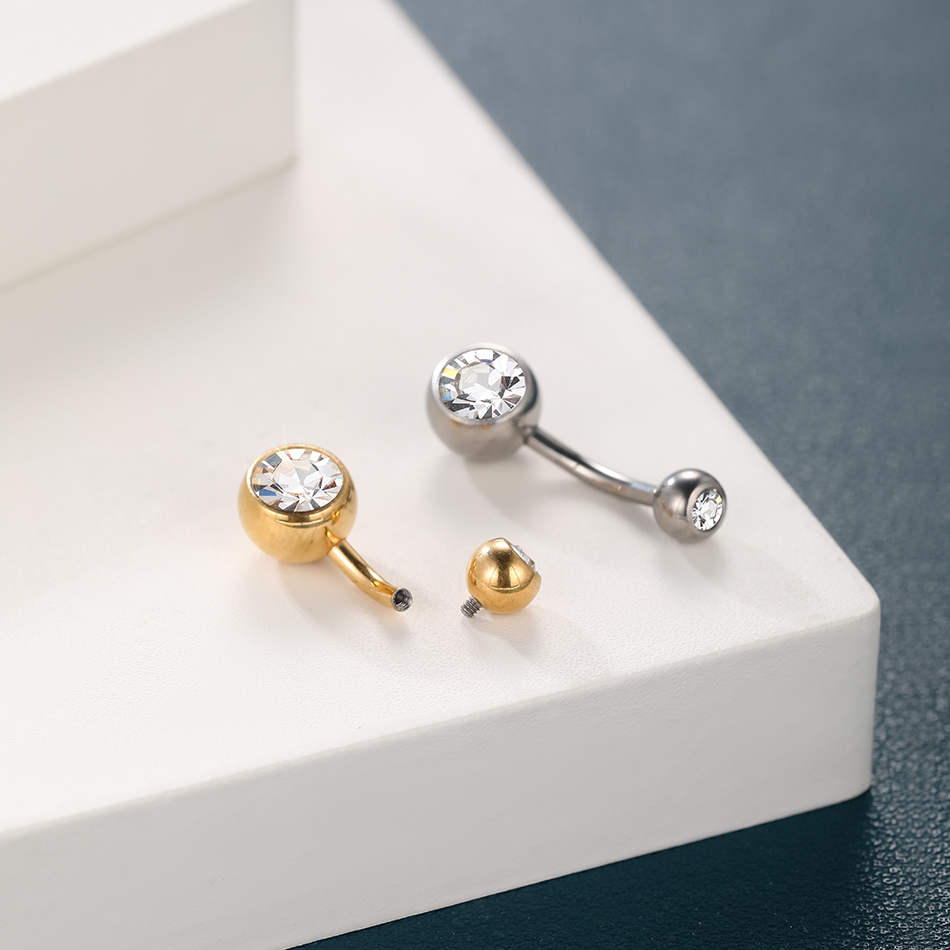 10 stks/partij G23 Titanium Navelpiercings Crystal Navel Barbell Ringen Buik Piercing Sieraden voor Sexy Vrouwen Navel Piercing 14G