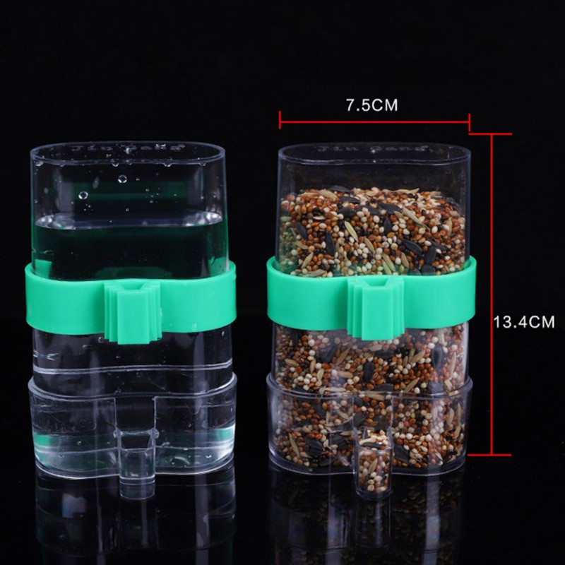 Can Store Water for Gravity Bird Feeder Food Water Feeding Automatic Drinker Parrot Pet Dispenser Hanging Cage Clip Pet Supplies