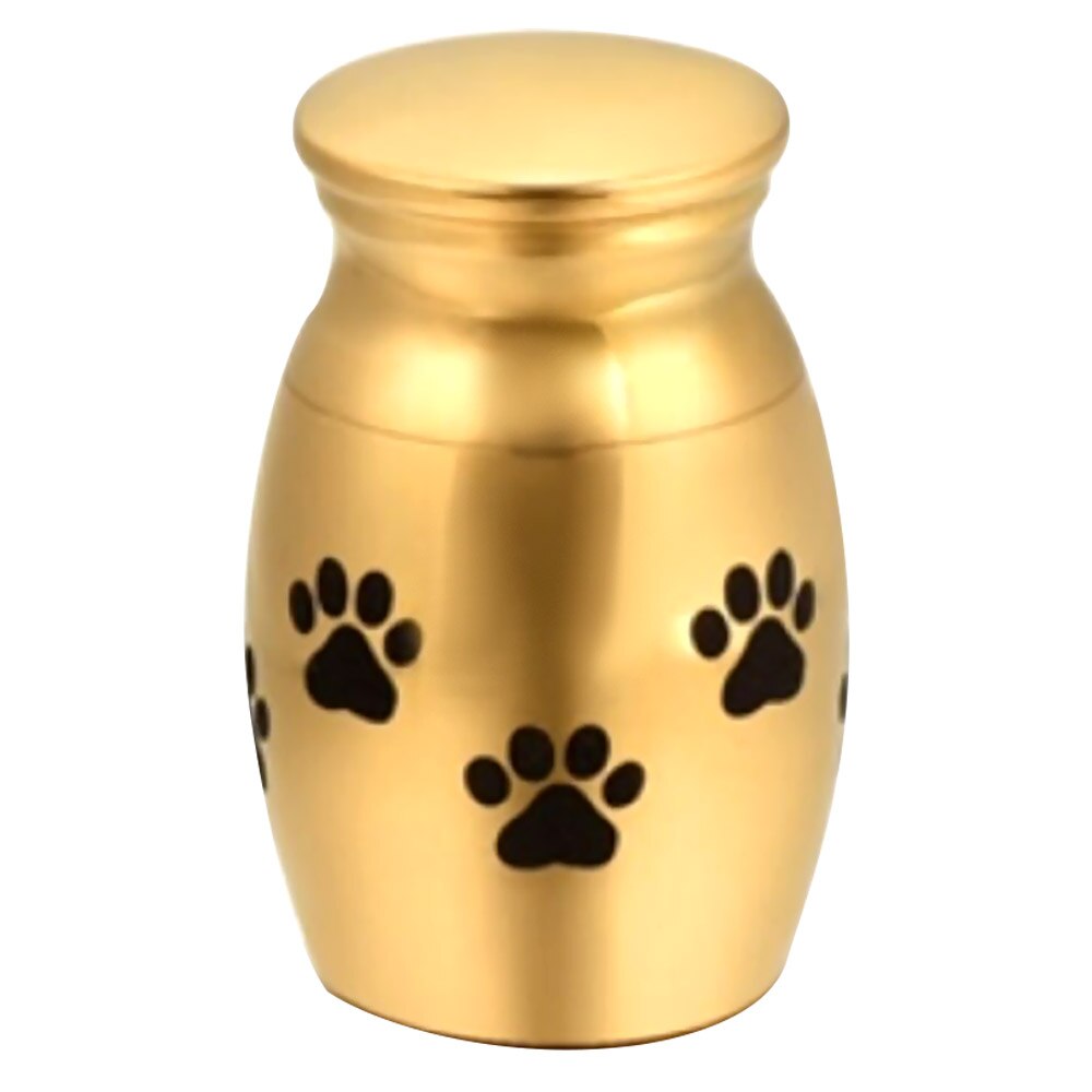 Pet Urn Small Cremation Urn for Pet Ashes Stainless Steel Memorial Urns for Dogs Cats Ashes Holder: Gold
