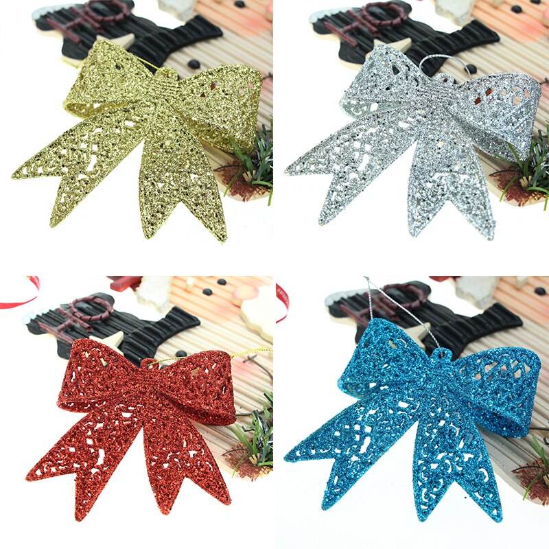 Lazo grande colgante para decoración de Año , lazo grande de oro, plata, rojo brillante, , boda, adornos de árbol de Navidad