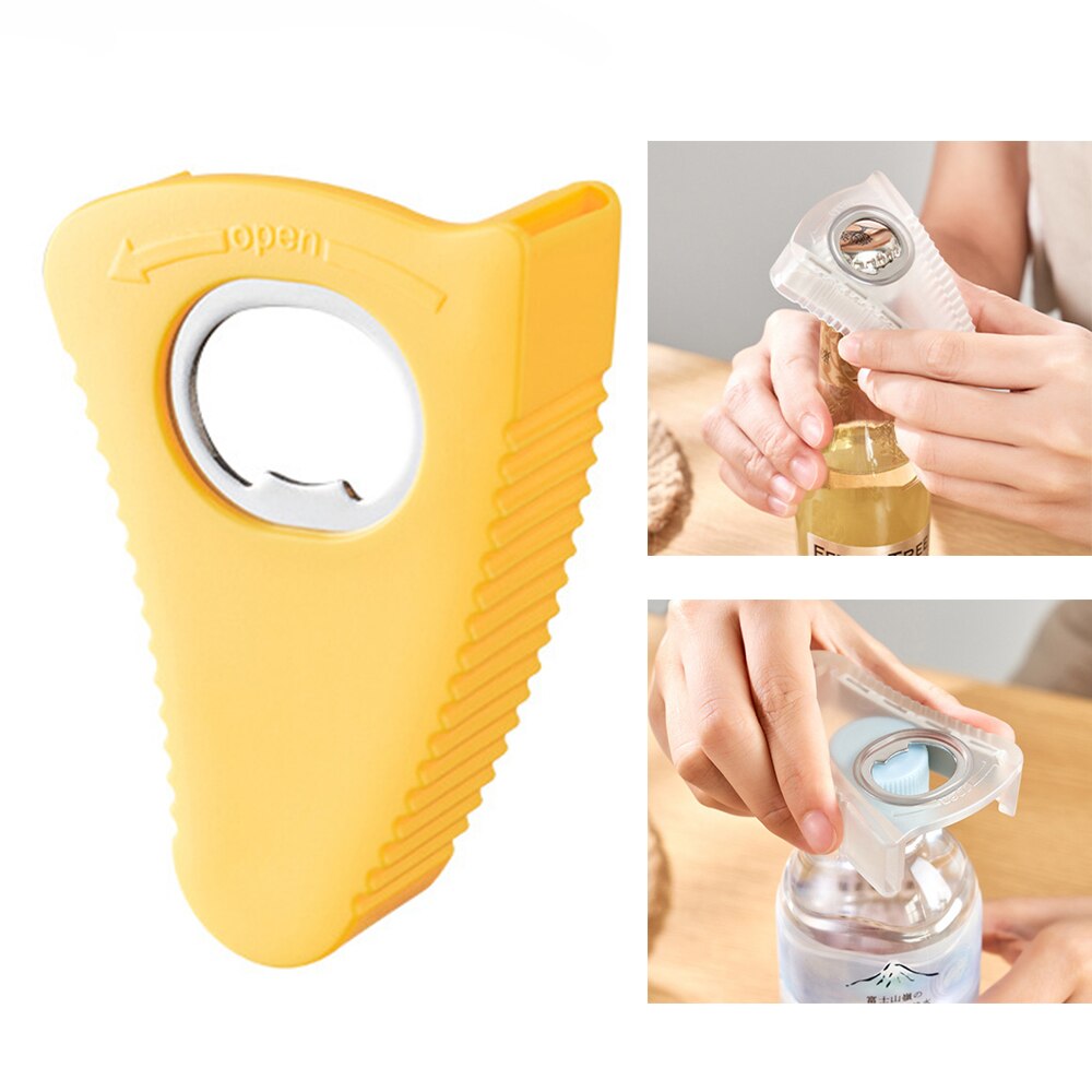 Rubber Jar Openers Multi-purpose Jar Lids Bottle Cap Grip Twister Opener Tool for Soda Bottles Condiments Canned Goods: yellow