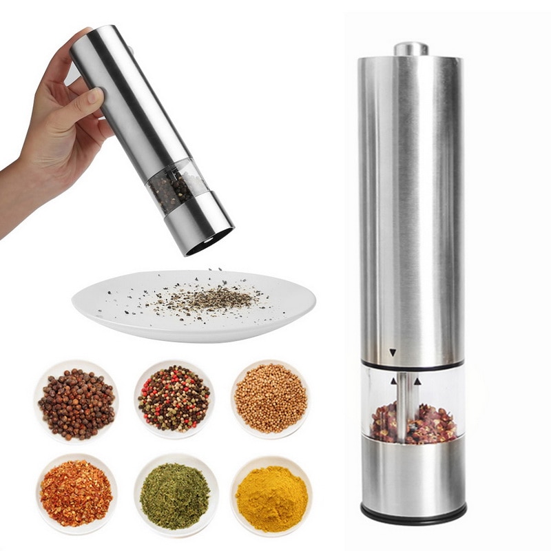 Elektrische Pepermolen Rvs Zout & Pepermolen Grinder Spice Keuken Kruiden Slijpen Tool Accessoires Voor Koken