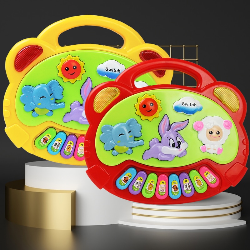 Juguete Musical con sonido de Animal de granja para niños, Piano de 2 colores, teclado con sonido de animales, instrumento Musical DS29