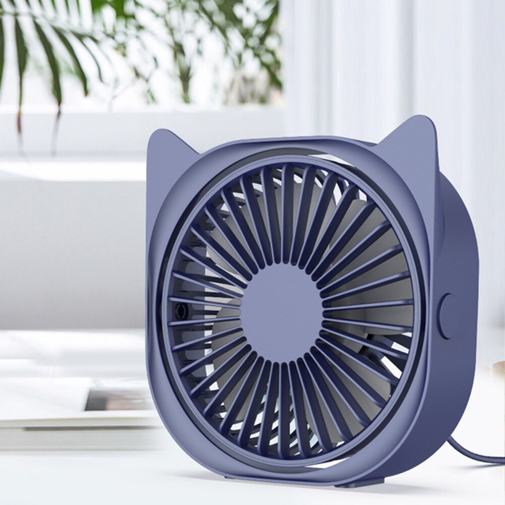 Rotatable USB Desktop Fan Cats Ears Portable Mini Fan Quiet USB Powered Desktop Cooling Fan for Home Office Air Cooling Fan