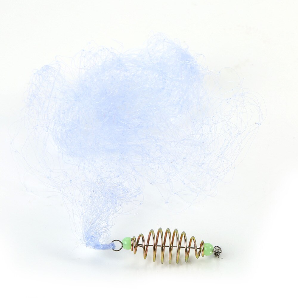 Red de pesca con gancho de pez, red de pesca con resorte de cobre Shoal con cuentas luminosas, red de malla, aparejos giratorios, red de pesca