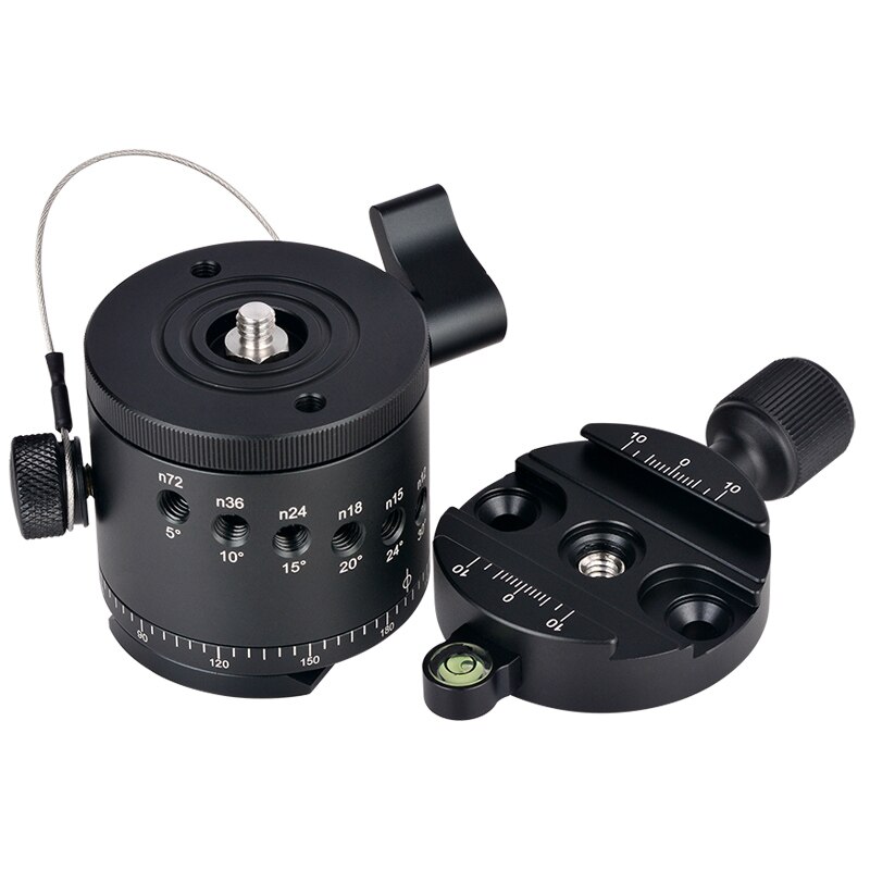 DH-55 Indexing Rotator HDR Panorama Panoramic Ball Head for Camera Tripod Aluminum Alloy 1/4 inch Quick Release Plate