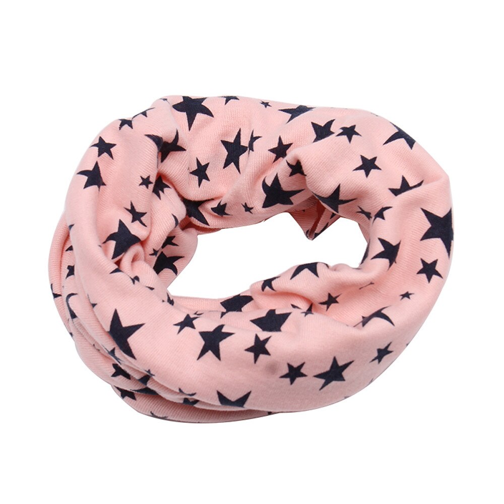 Kids Star Print Scarf Children Warm Cotton Scarf Boy Girl Scarf Shawl Winter Neckerchief Children Solid Soft Scarf Collar Neck: Pink 